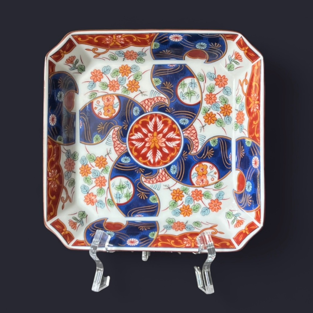 Vintage OMC Japanese Plate Octagonal Decorative Porcelain Hand Painted